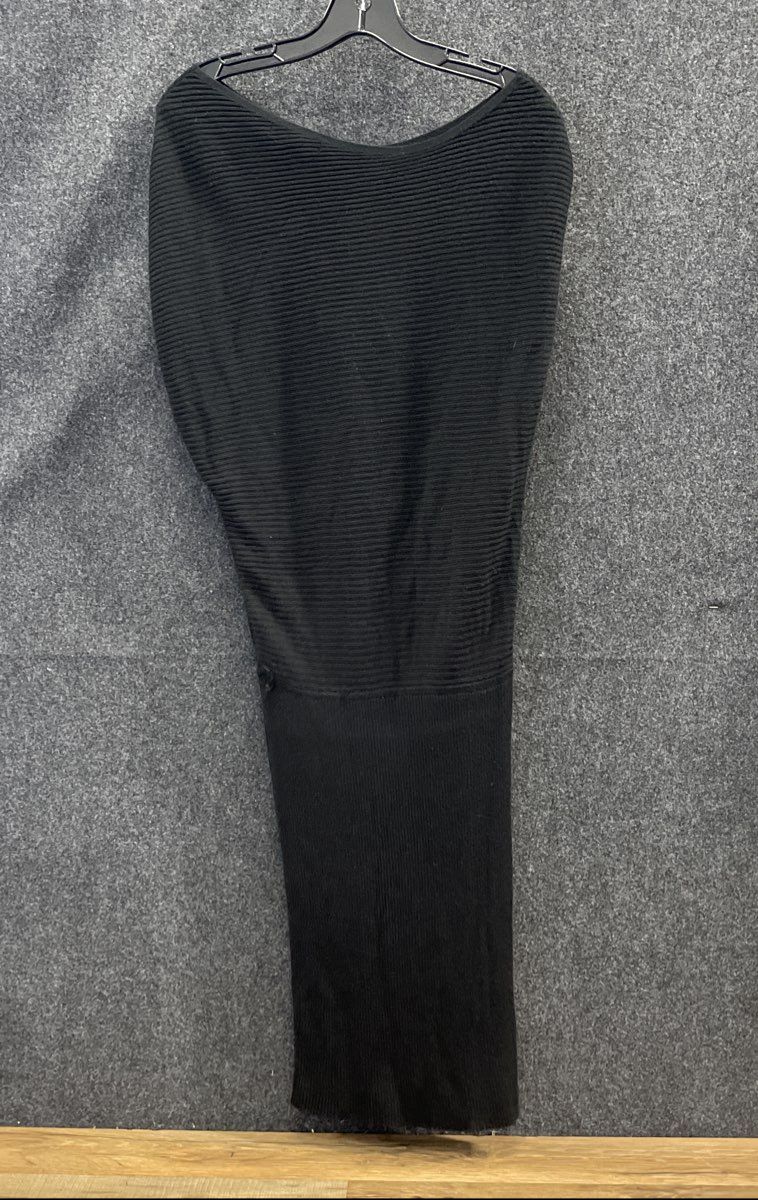 Banana Republic Women's Black Sleeveless Ribbed Knit Dolman Midi Dress Sz S