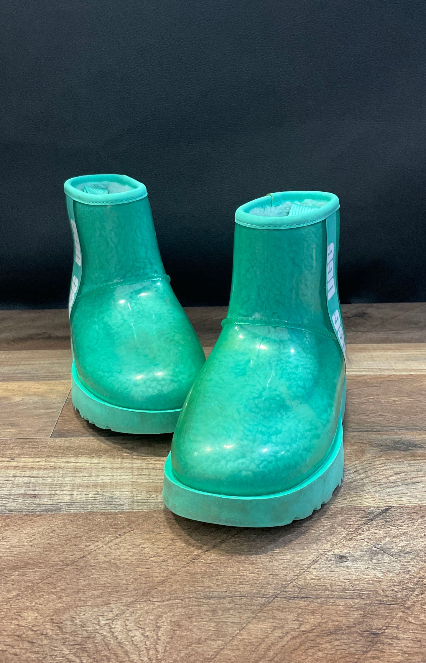 UGG Classic Clear Mini Mint Green Waterproof Ankle Boots Women's Size 6