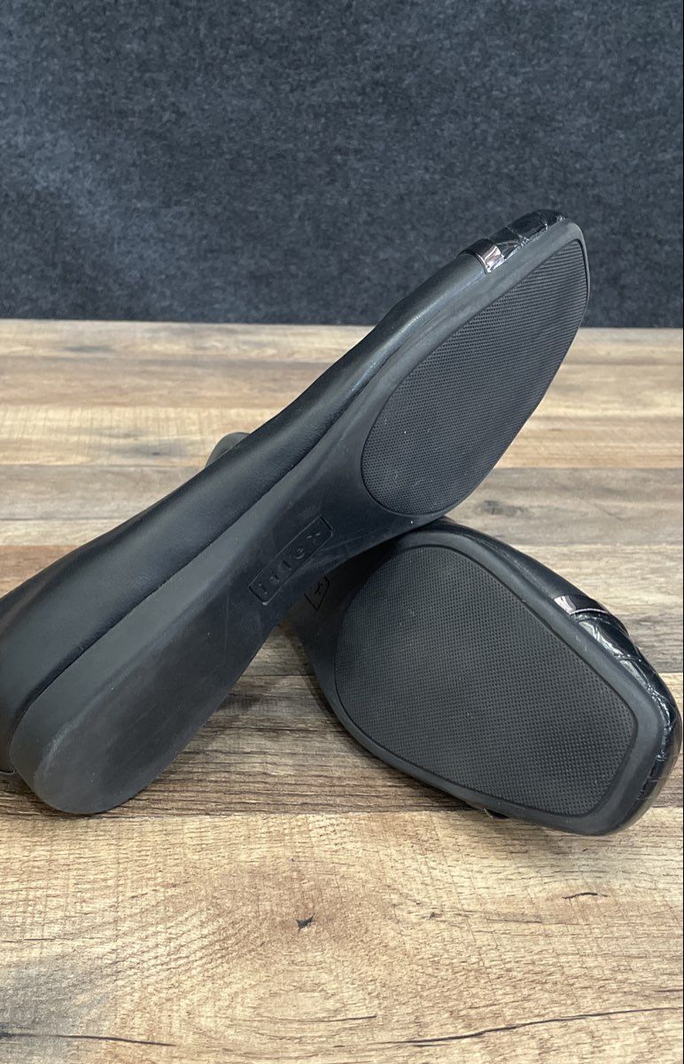 Anne Klein Rhea iFlex Black Croc Patent Ballet Flats Women's Size 8M