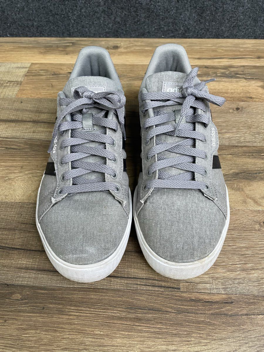 Adidas Daily 3.0 Grey Black Canvas Casual Sneakers Men's Size 8