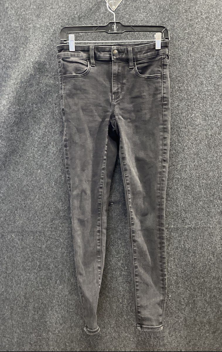 American Eagle Women's Black Ne(x)t Level Stretch Skinny Jeans Sz 4 Regular