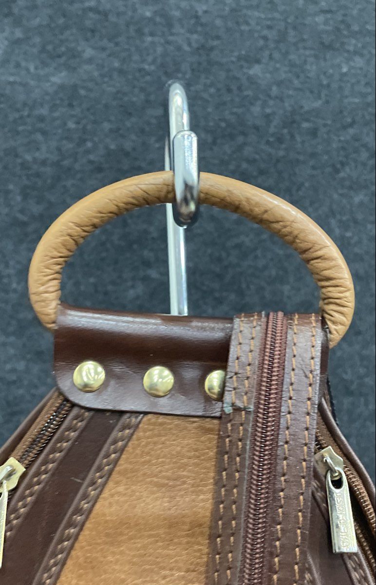 Vintage 90s Giacomo Italy Two-Tone Brown Leather Convertible Sling Backpack
