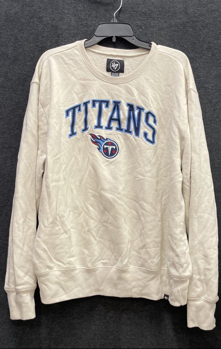 '47 Men's Tennessee Titans Cream Crewneck Sweatshirt NFL Football Sz XXL