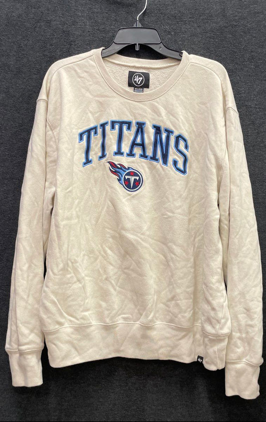 '47 Men's Tennessee Titans Cream Crewneck Sweatshirt NFL Football Sz XXL
