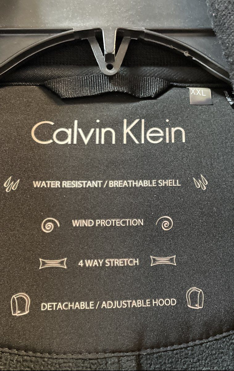 Calvin Klein Women's Black Softshell Hooded Jacket Water Resistant XXL