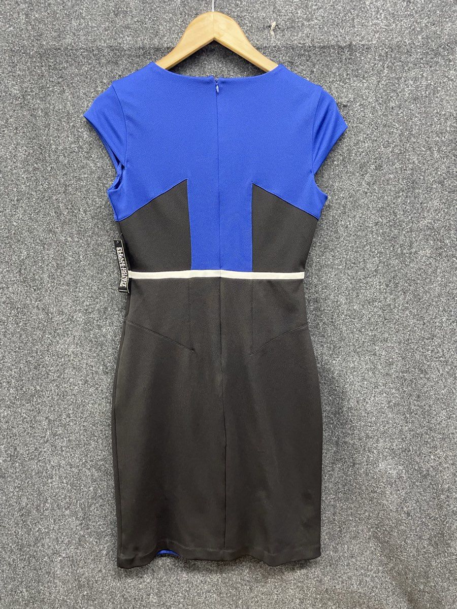 New York and Company Women's Colorblock Sheath Dress Blue Black White NWT Sz XS