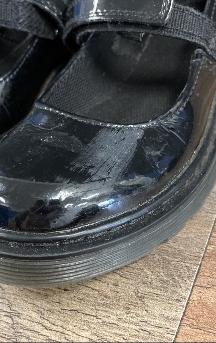 Dr. Martens Maccy II J Black Patent Leather Mary Jane Junior Shoes Size US 3
