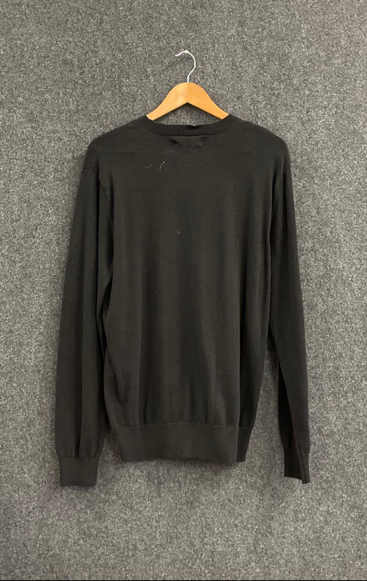 Mio Marino Men's Black Crewneck Sweater 100% Cotton Lightweight NWT Sz M
