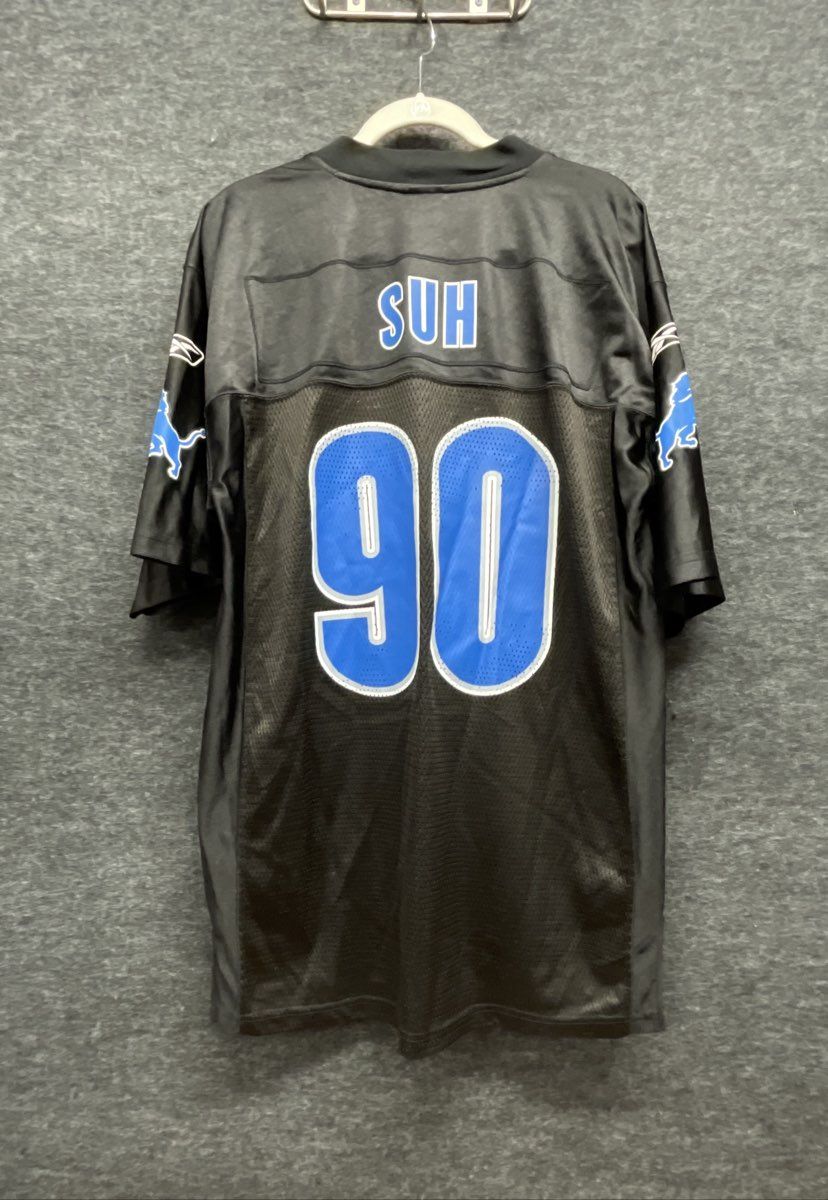 Reebok Men's Detroit Lions Ndamukong Suh #90 Black Alternate NFL Jersey Sz L