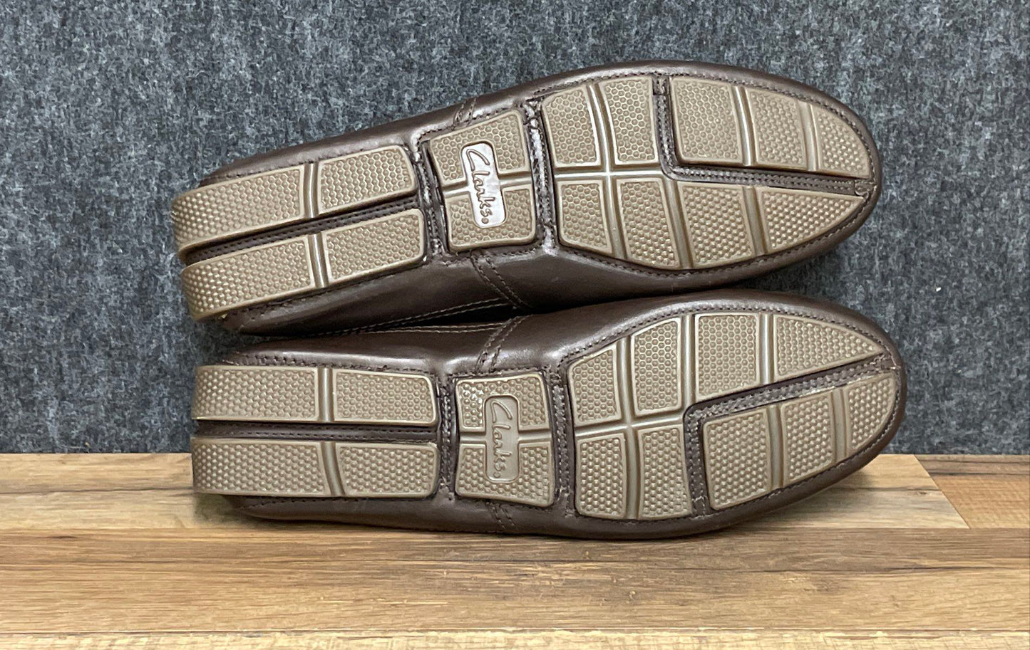 Clarks Markman Plain Dark Brown Leather Driving Loafers Size 8.5 M