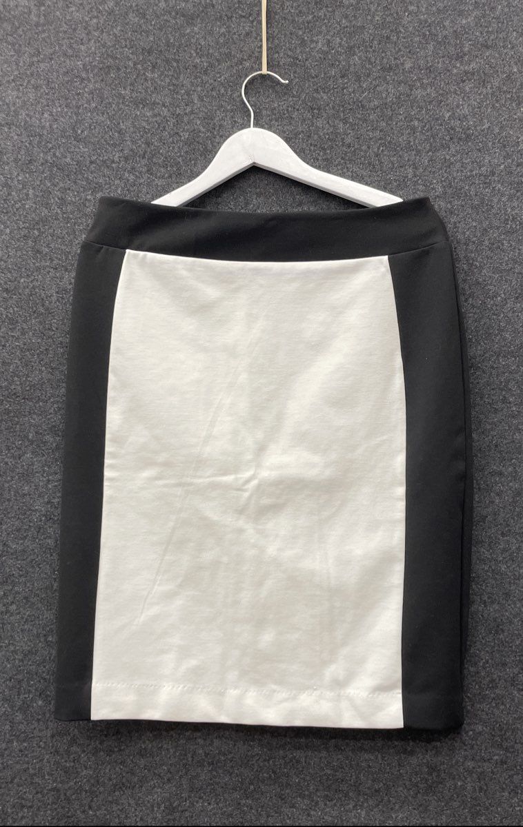 New York & Company Women's Black White Colorblock Pencil Skirt NWT Sz 12