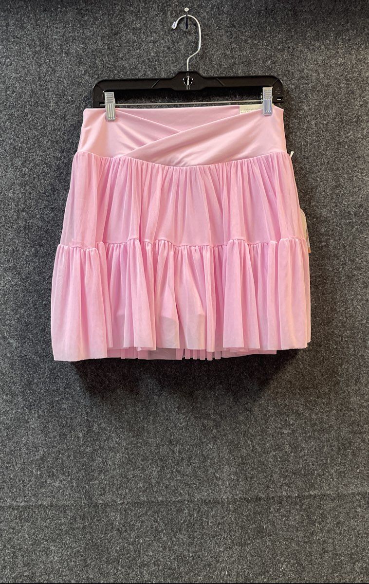 Blogilates Women's Pink Tiered Tulle Ballerina Skort Crossover Waist NWT XL