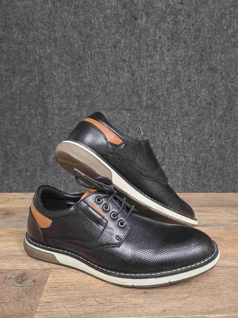 Bruno Marc Men's SBOK2336M Black Tan Casual Oxford Dress Shoes Size 8