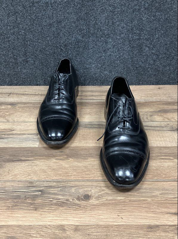 Johnston & Murphy Black Leather Cap Toe Oxford Dress Shoes Size 10.5 B