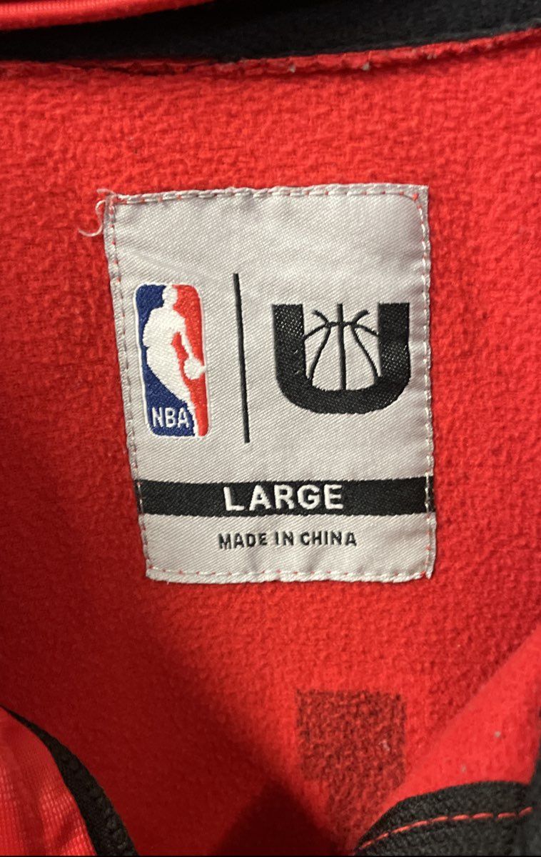 Vintage Y2K UNK NBA Men's Chicago Bulls Warm-Up Track Jacket Red Speckle Sz L