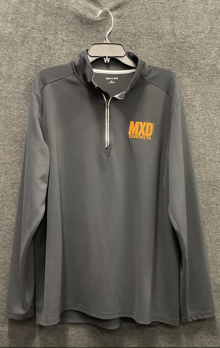 Sport-Tek Men's Charcoal Gray MXD Cocktail Co 1/4 Zip Pullover Jacket Sz XL