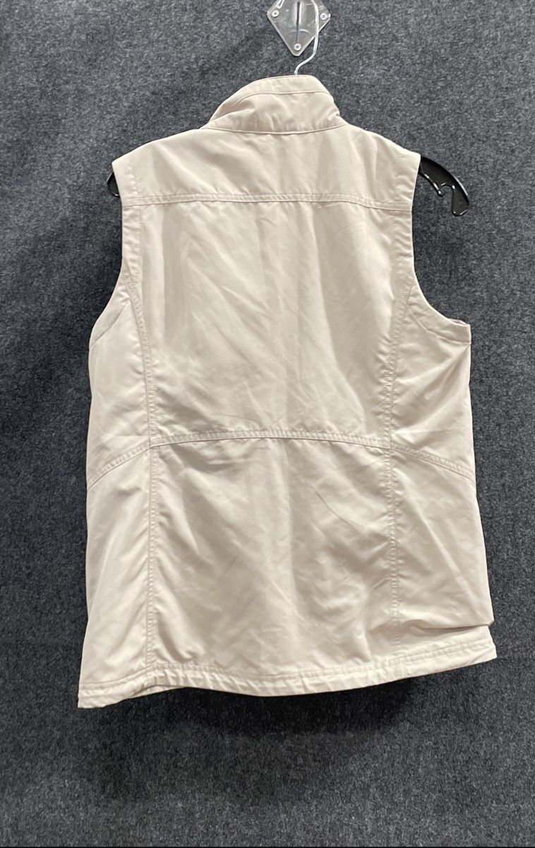 Orvis Men's Fishing Vest Beige Full Zip Lightweight Mesh Lined Utility Sz S