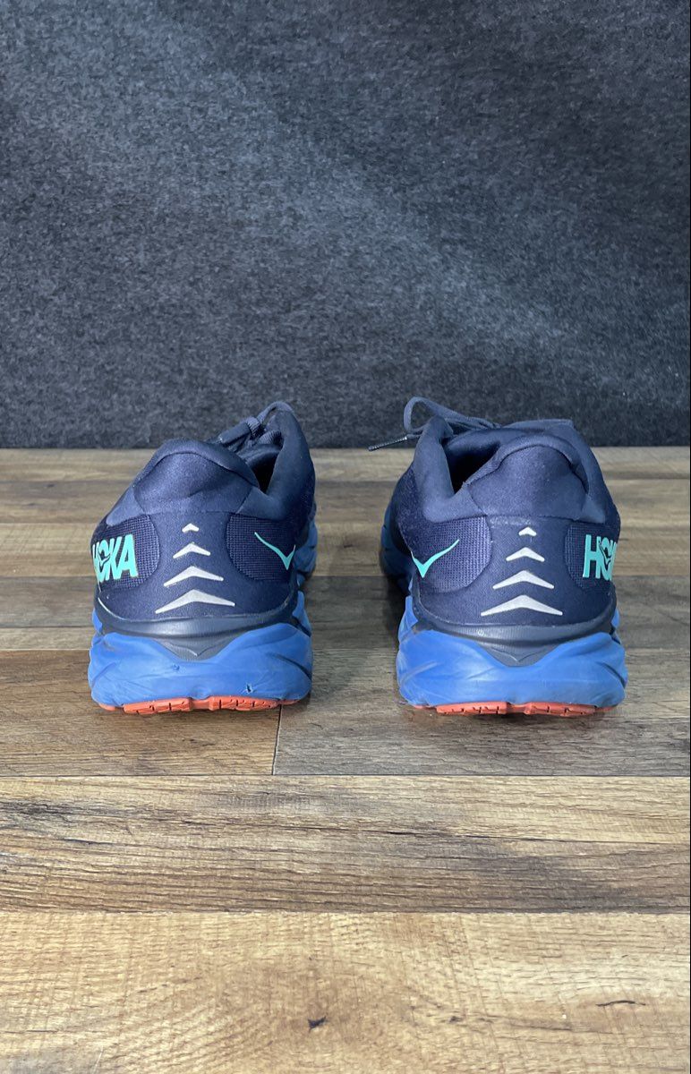 Hoka Clifton 8 Navy Blue Orange Men's Running Shoes Size 9