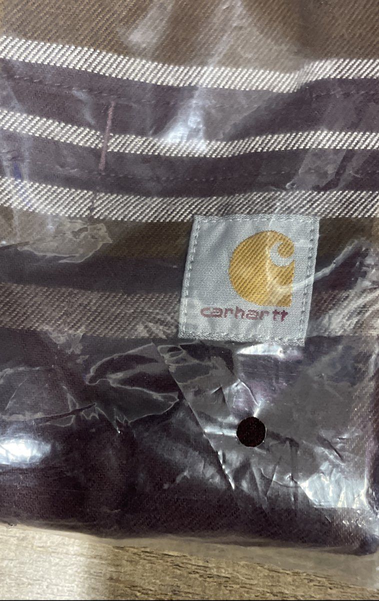 Carhartt Men's Burgundy Brown Plaid Rugged Flex Relaxed Fit Flannel Shirt NWT S