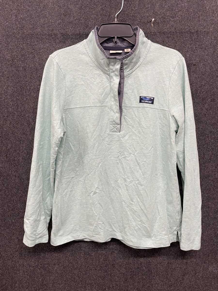 L.L. Bean Women's 1912 Heritage Button-Neck Sweatshirt Mint Green Sz M