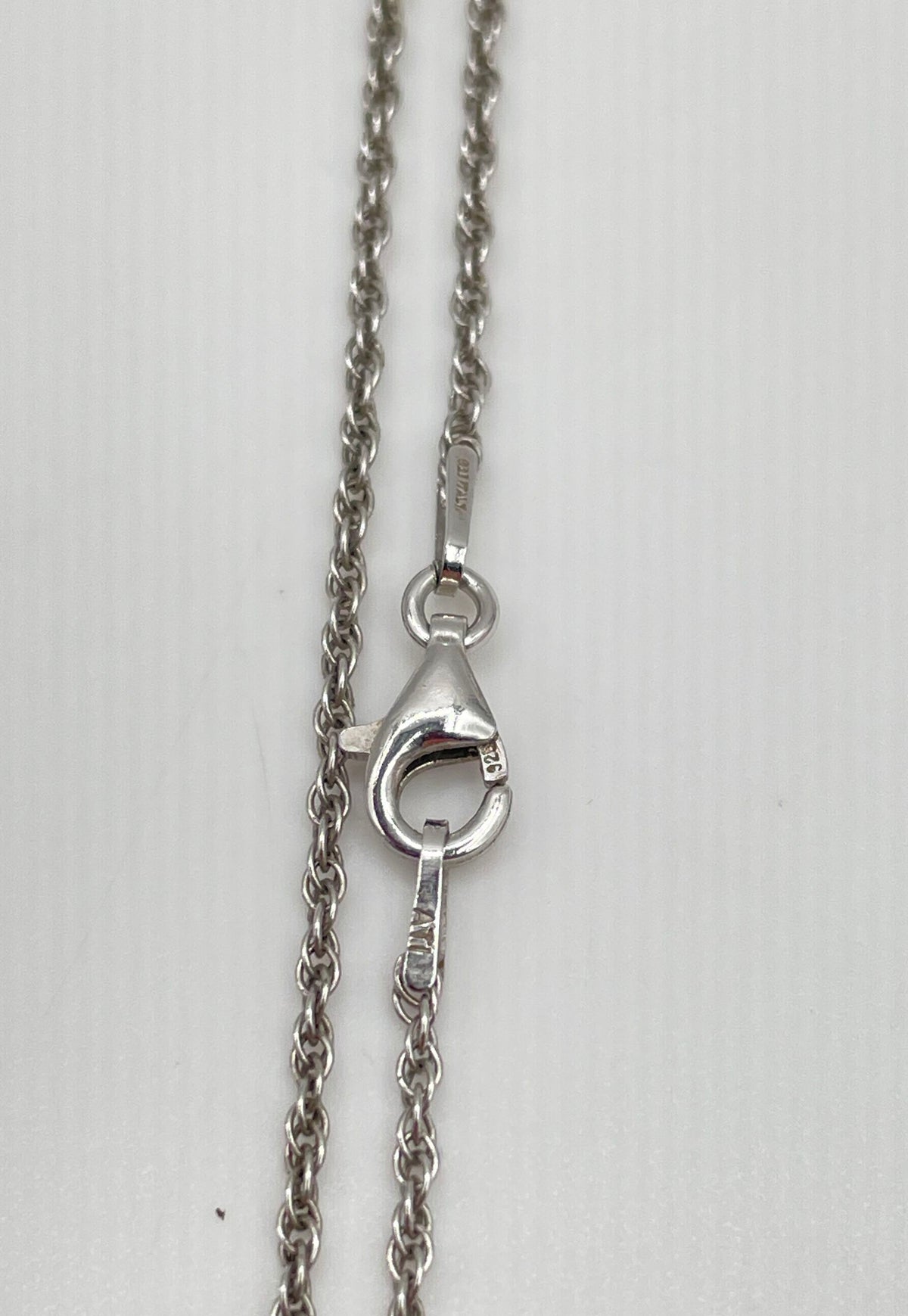 925 Sterling Silver Resin Red Rosebud Pendant W/ Rope Chain Necklace 3.9g