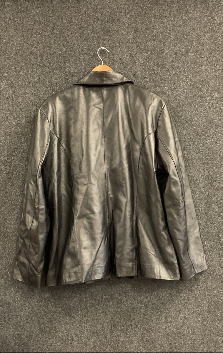 Vintage Y2K Worthington Women's Black Leather Full Zip Jacket Sz XL