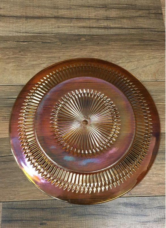 Vintage Carnival Glass Star of David 5 Pc Lot Marigold Plate Bowls Plates