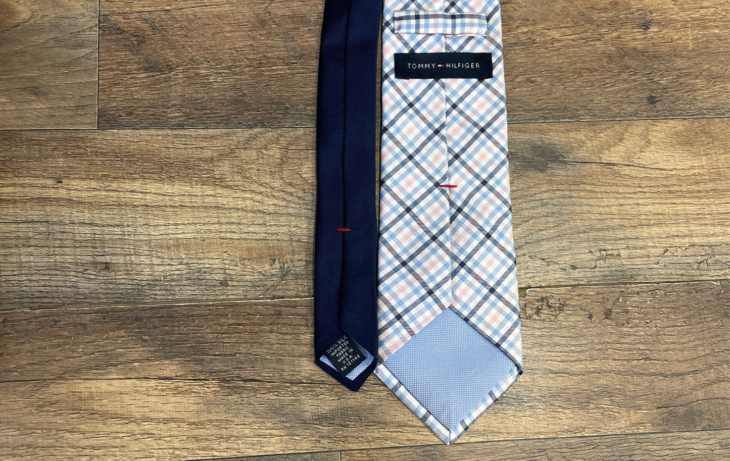 Tommy Hilfiger Men's Gingham Dress Shirt & Silk Tie Blue White NWT Sz 16.5 36/37