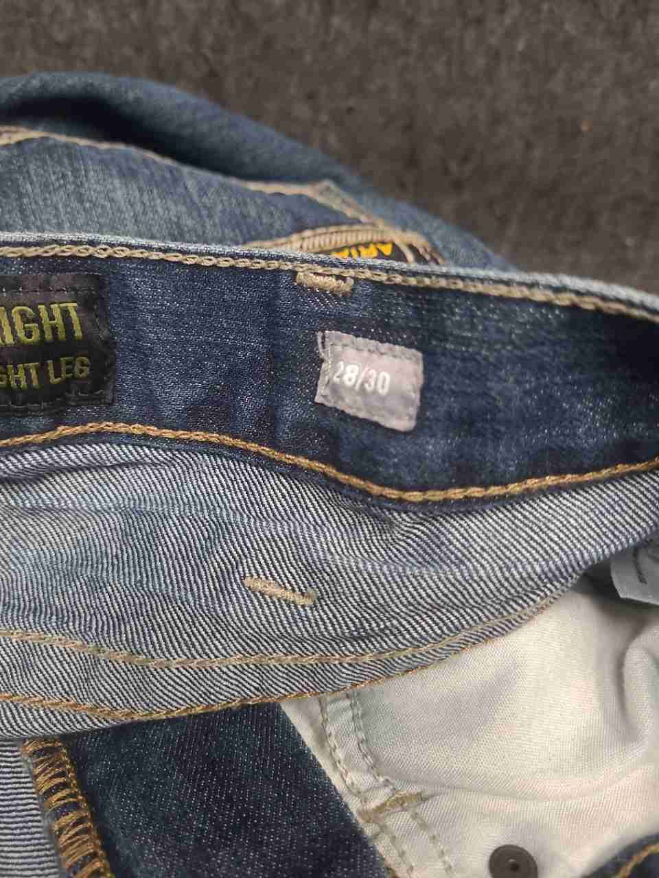 Ariat Men's Rebar M5 Straight Leg Blue Wash Denim Jeans Size 28x30