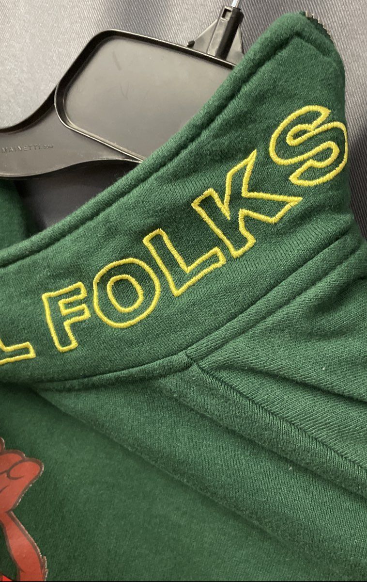 Looney Tunes Green 1/4 Zip Sweatshirt That's All Folks Graphic Sz Small