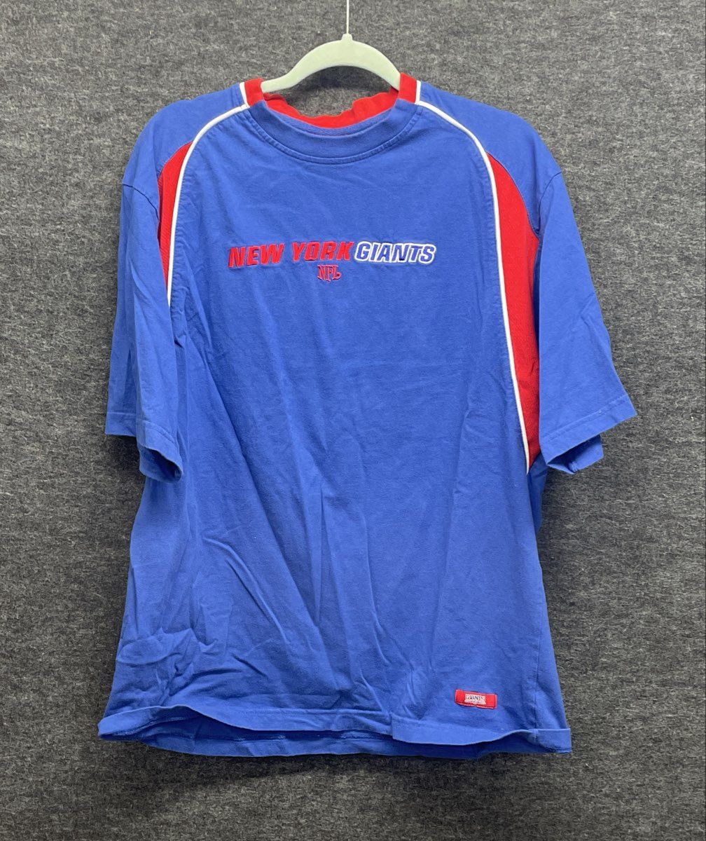 Vintage 90s New York Giants NFL Football T-Shirt Blue Red Youth Sz 16 XL
