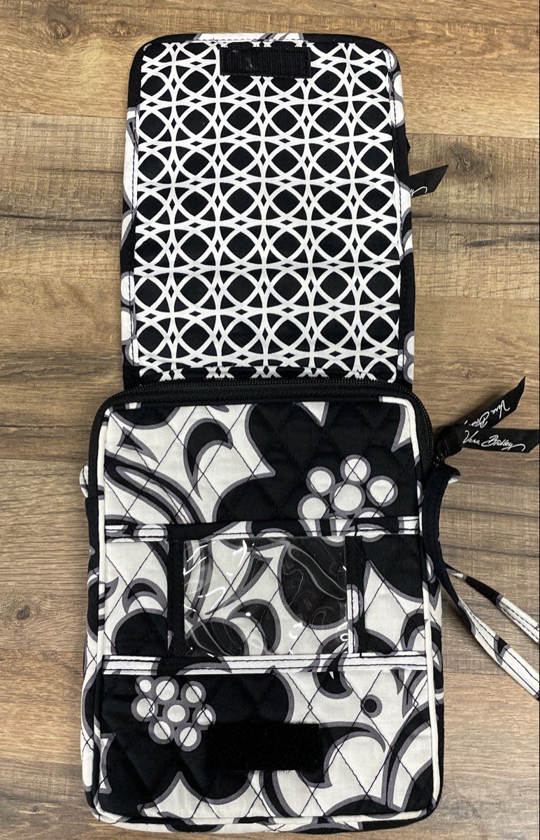 Vera Bradley Night and Day Black White Quilted Cotton Crossbody Hipster Bag
