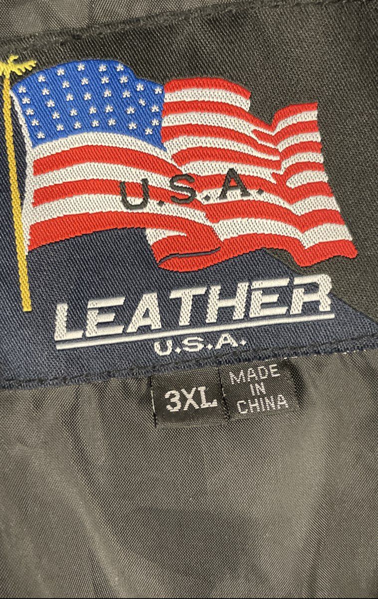 USA Leather Men's Black Eagle Patch Biker Vest Western Snap Front Sz 3XL