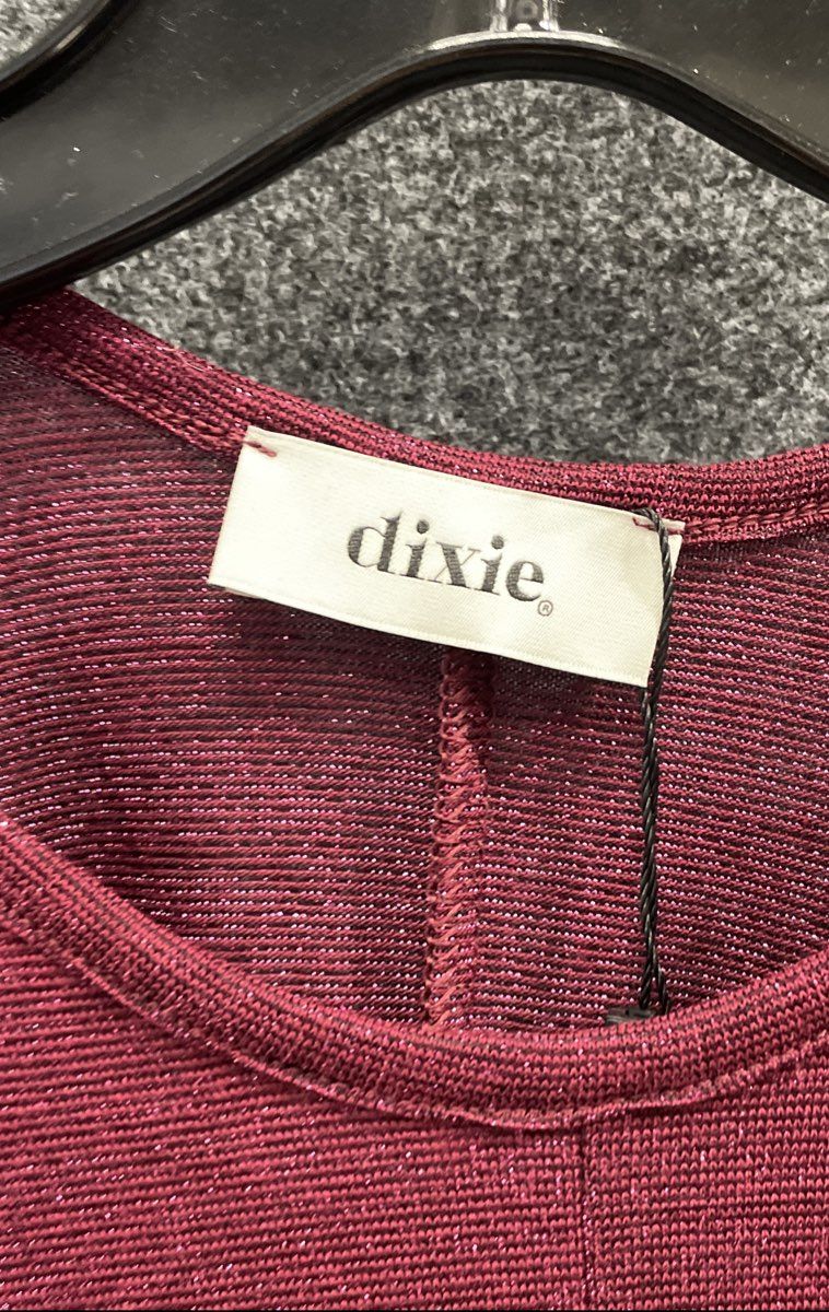 Dixie Women's Red Long Sleeve Flare Swing Top Ribbed Blouse Sz S NWT