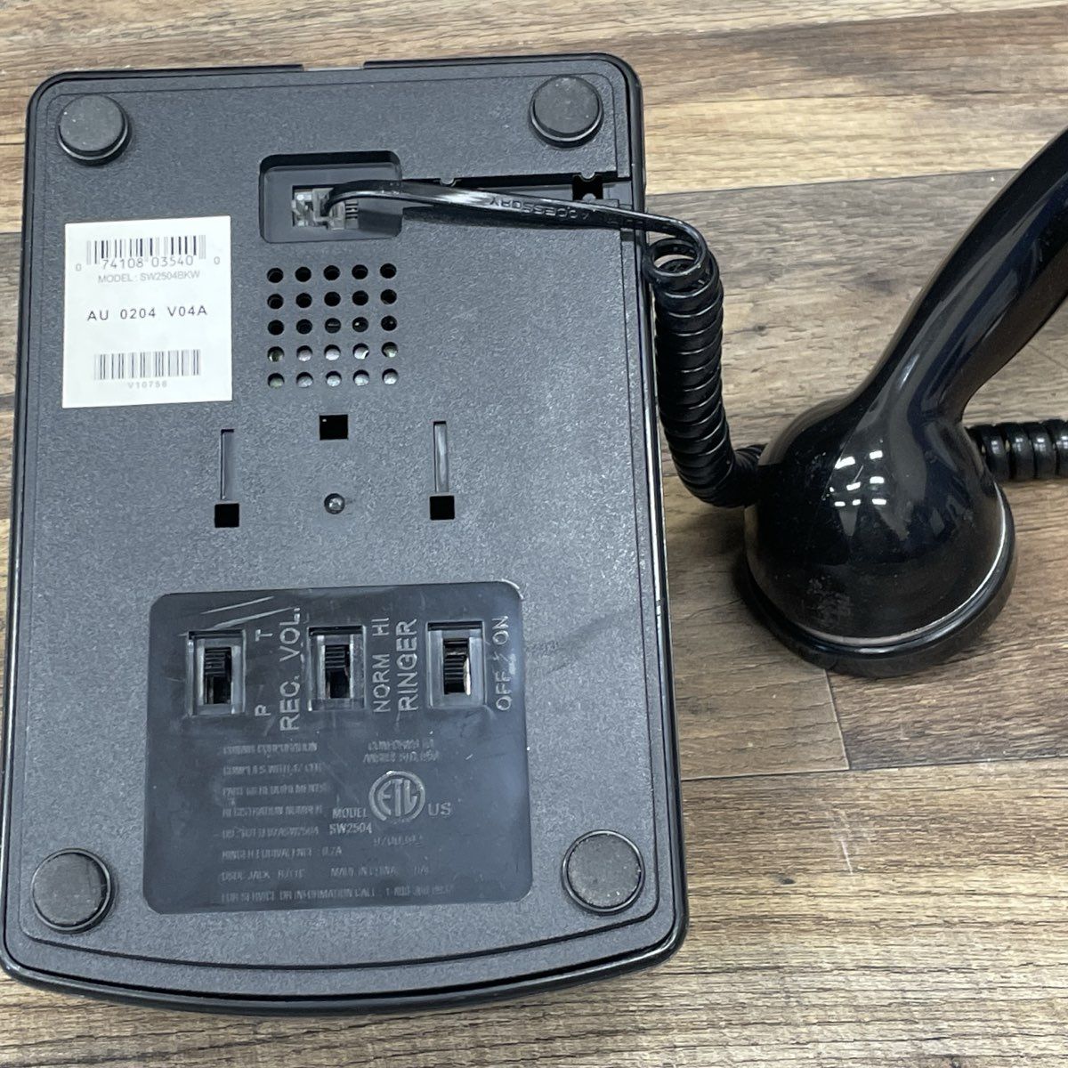 Vintage Conairphone Metropolis SW2504BKW Push Button Landline Phone Black