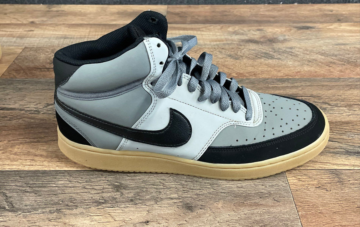 Nike Court Vision Mid Grey Black Gum Sole Men's Sneakers Size 8.5