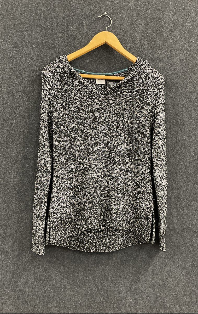 Harley-Davidson Shimmer Metallic Sequin Knit Pullover Hoodie Sz M