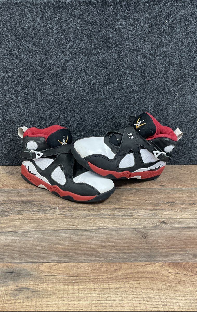 Nike Air Jordan 8 Retro Paprika Red White Black Kids Sneakers Size 13C