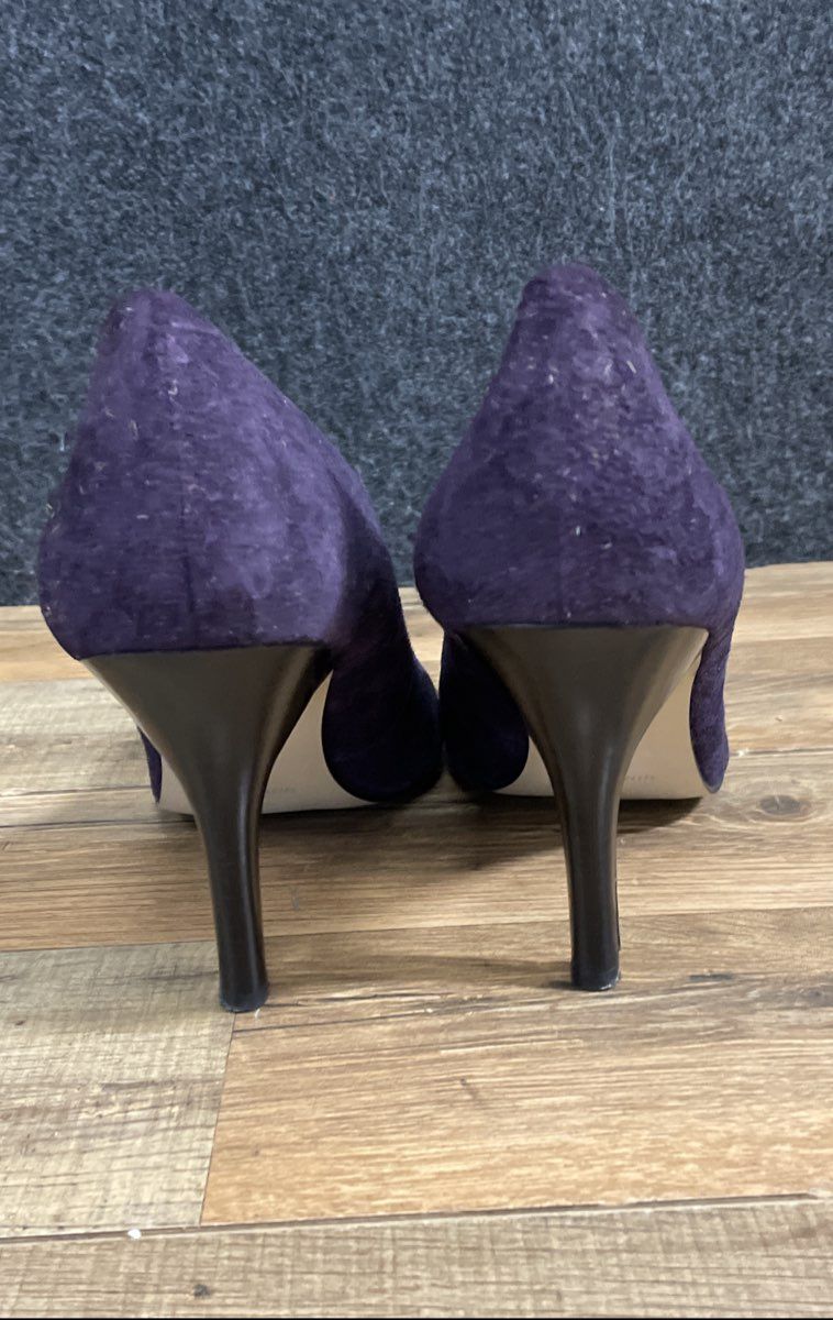 Nine West Barbe Dark Purple Suede Pointed Toe Pumps Women's Size 10