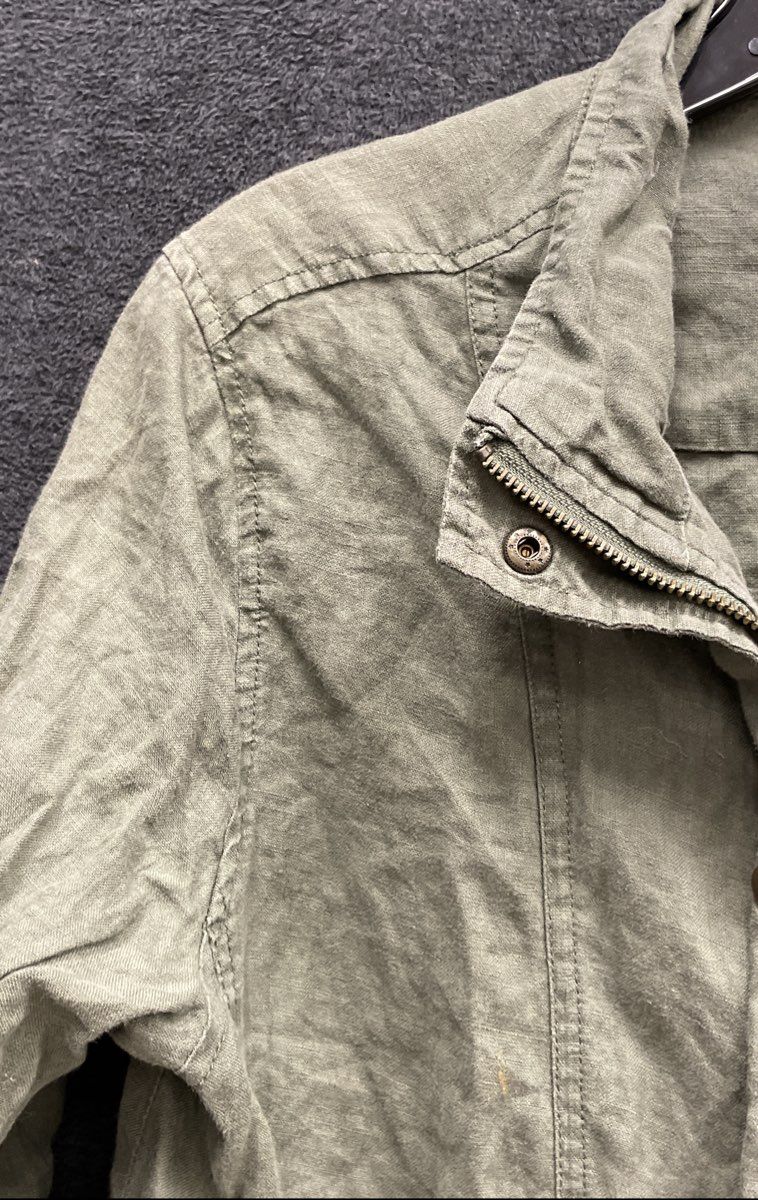 Artisan NY Women's Sage Green 100% Linen Utility Safari Anorak Jacket Sz S
