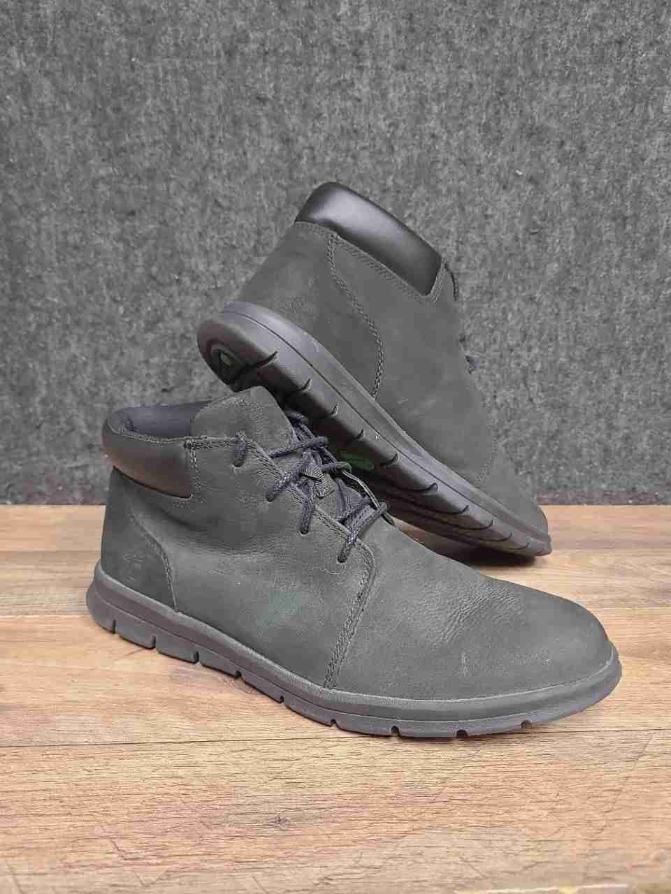 Timberland Seneca Bay Chukka Dark Grey Leather Ankle Boots Men's Size 10.5