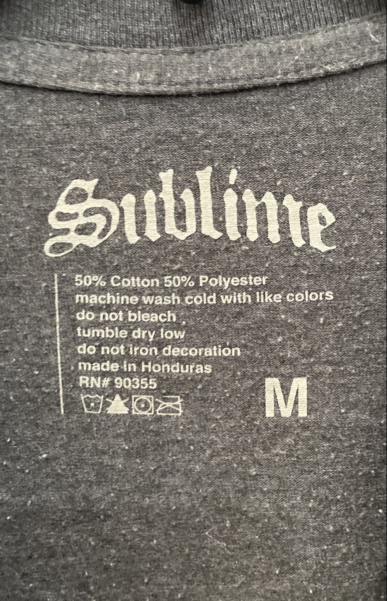 Sublime Men's Grey Sun Logo Graphic Long Beach Ca Band T-Shirt Size M
