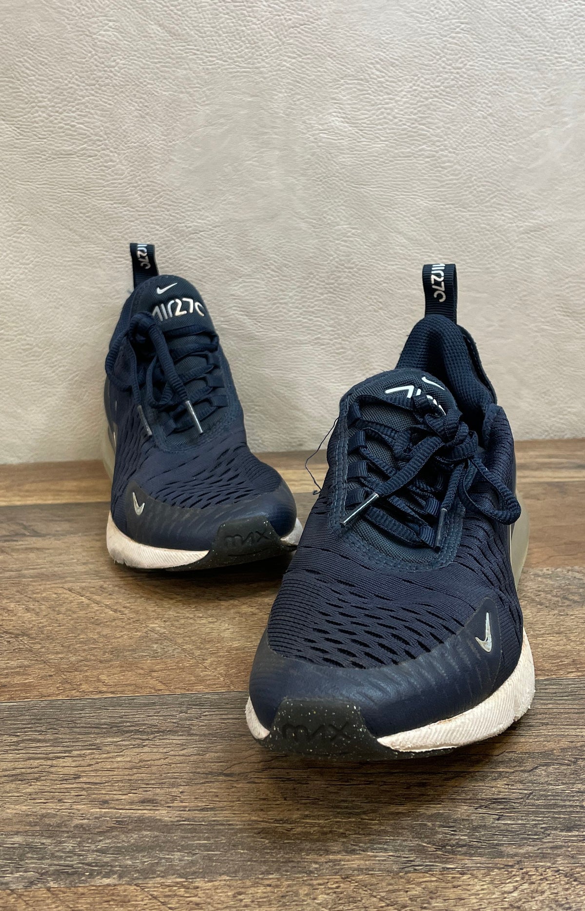 Nike Air Max 270 Midnight Navy White Kids Running Shoes Size 6Y