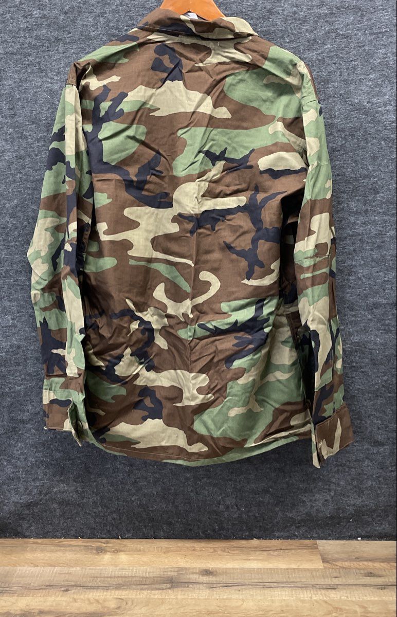 Lion Apparel Men's BDU Woodland Camo Station Work Jacket 100% Cotton USA Sz L-R