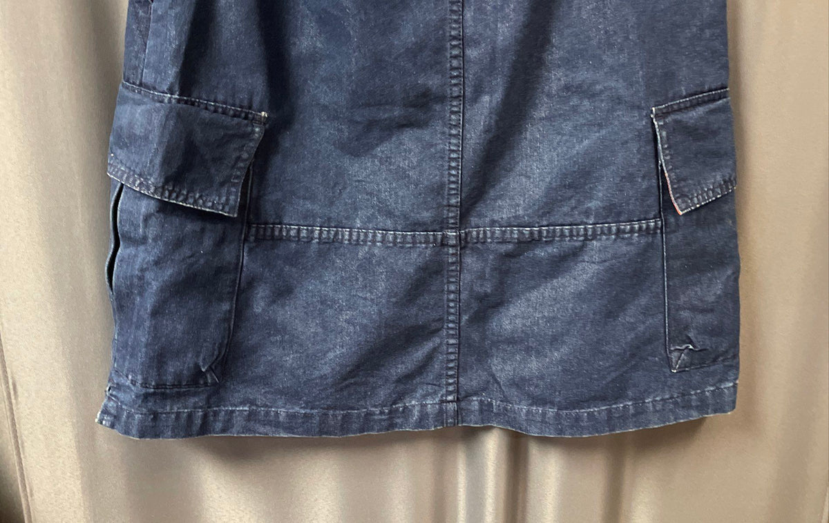 Vintage 90s Tommy Jeans Women's Blue Denim Cargo Mini Skirt Sz 11
