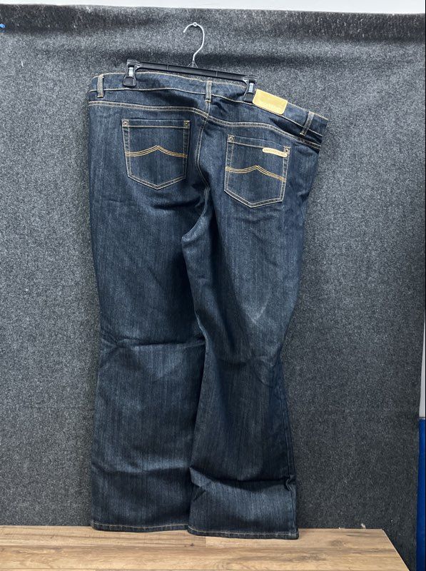 Michael Kors Women's Greenwich Boot Jeans Dark Blue Mid Rise Bootcut Sz 22W