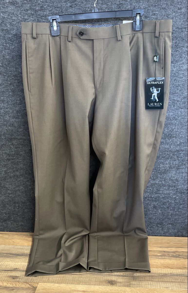 Lauren Ralph Lauren Men's Light Brown Ultraflex Wool Suit Pants Sz 38x30 NWT