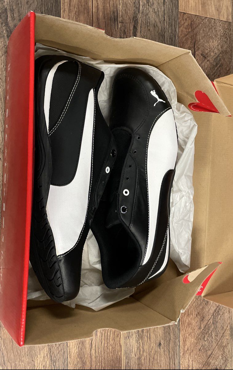 Puma Drift Cat 5 Core Black White Low Profile Driving Shoes Size 10