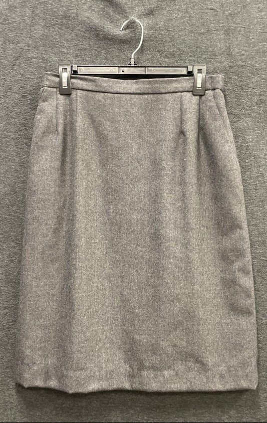 Vintage 90s Orvis Women's Gray 100% Pure Wool Pencil Skirt Made in USA Size 10