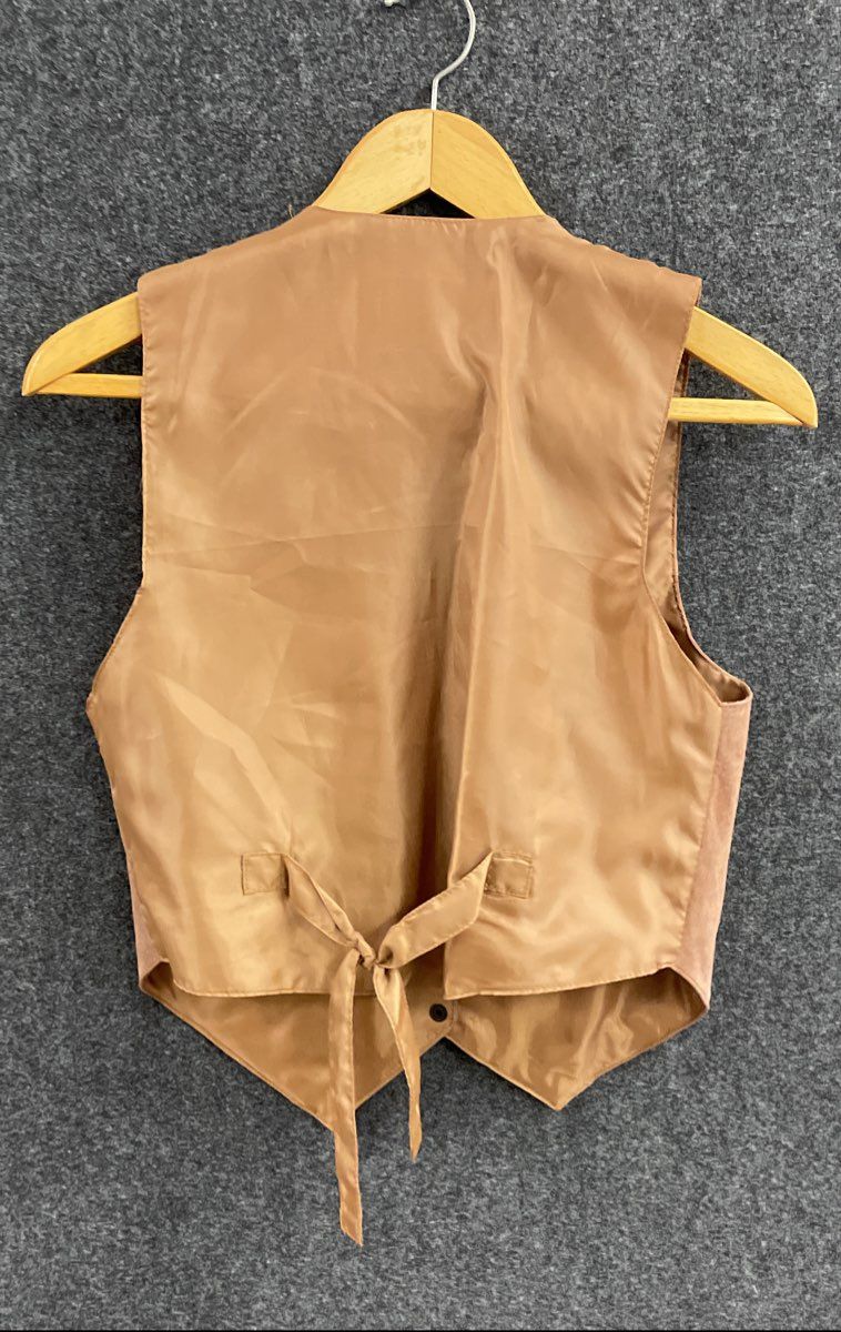 Learsi Women's Tan Brown Painted Glitter Western Artistic Suede Vest Sz M